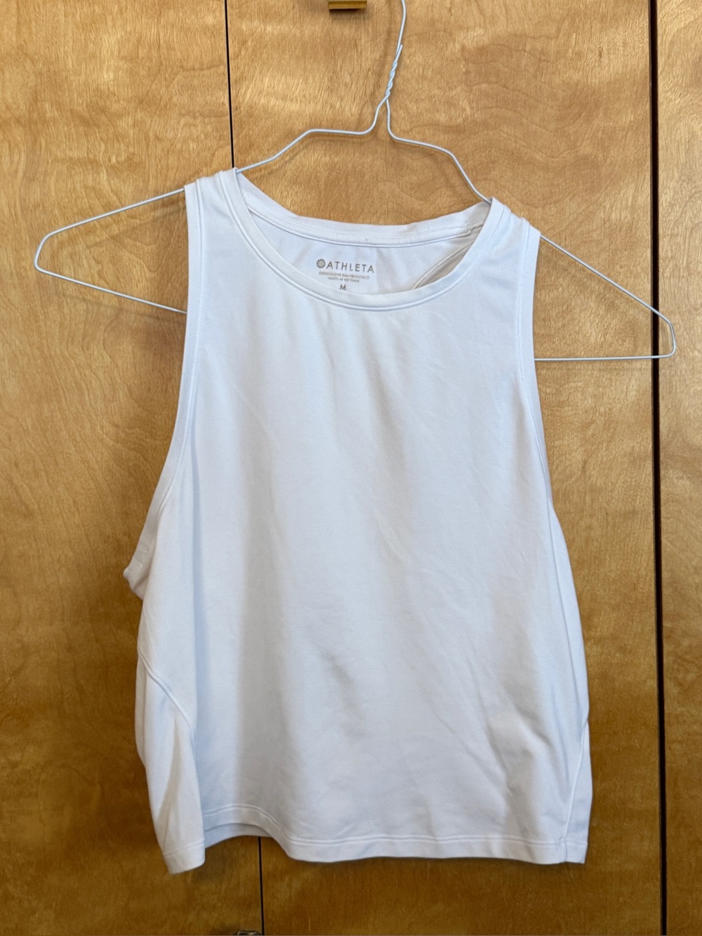 Athleta Cropped Razorback Tank Top  white size medium